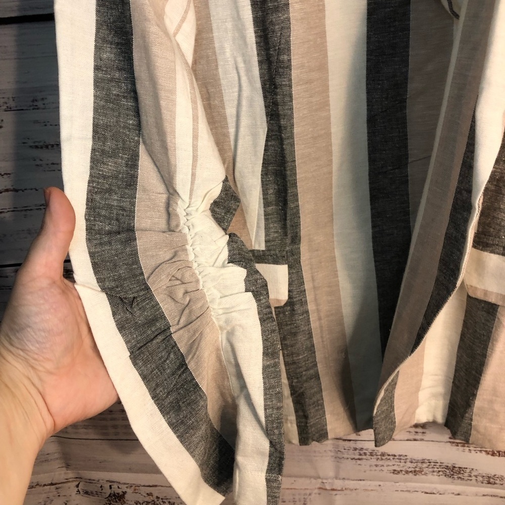 Venus Striped Blazer - Gray, Cream, Tan - Picture 6 of 15